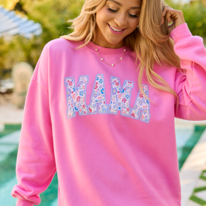 Mama Floral Pink Graphic Sweatshirt