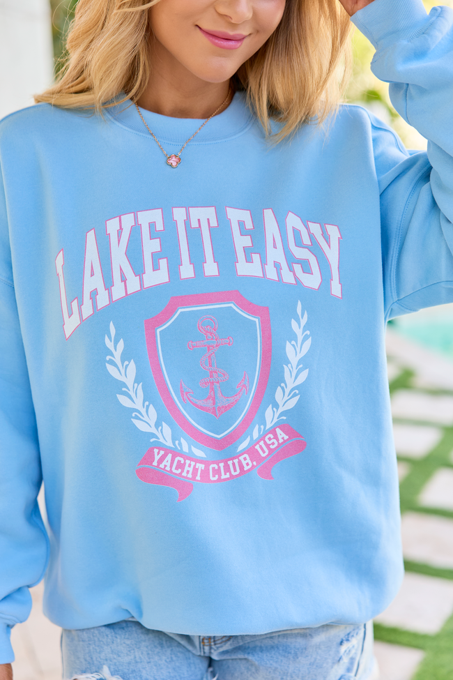 Lake It Easy Light Blue Graphic Sweatshirt - Image 2