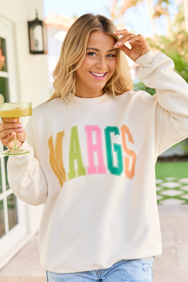 Margs Multi Block Cream Graphic Sweatshirt - Image 3