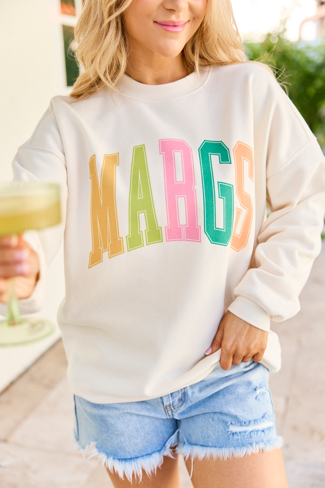 Margs Multi Block Cream Graphic Sweatshirt - Image 2