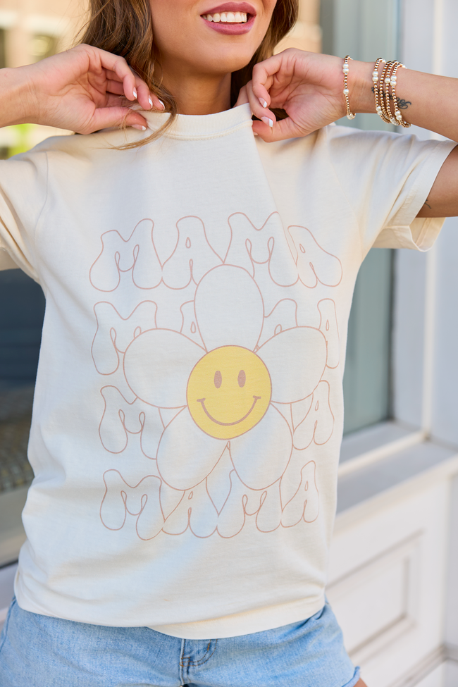 Retro Mama Daisy Ivory Graphic Tee - Image 2