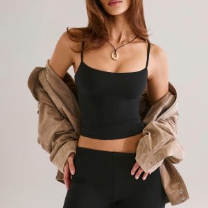 Modal Scoop-Neck Tank Top in Black