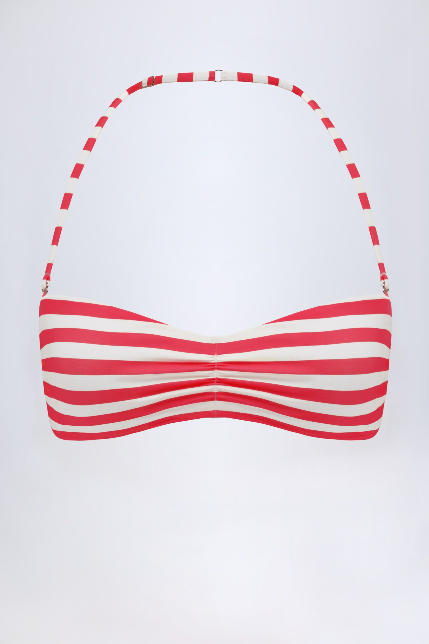 Multiway Bikini Top in Cherry Red Stripe - Image 2