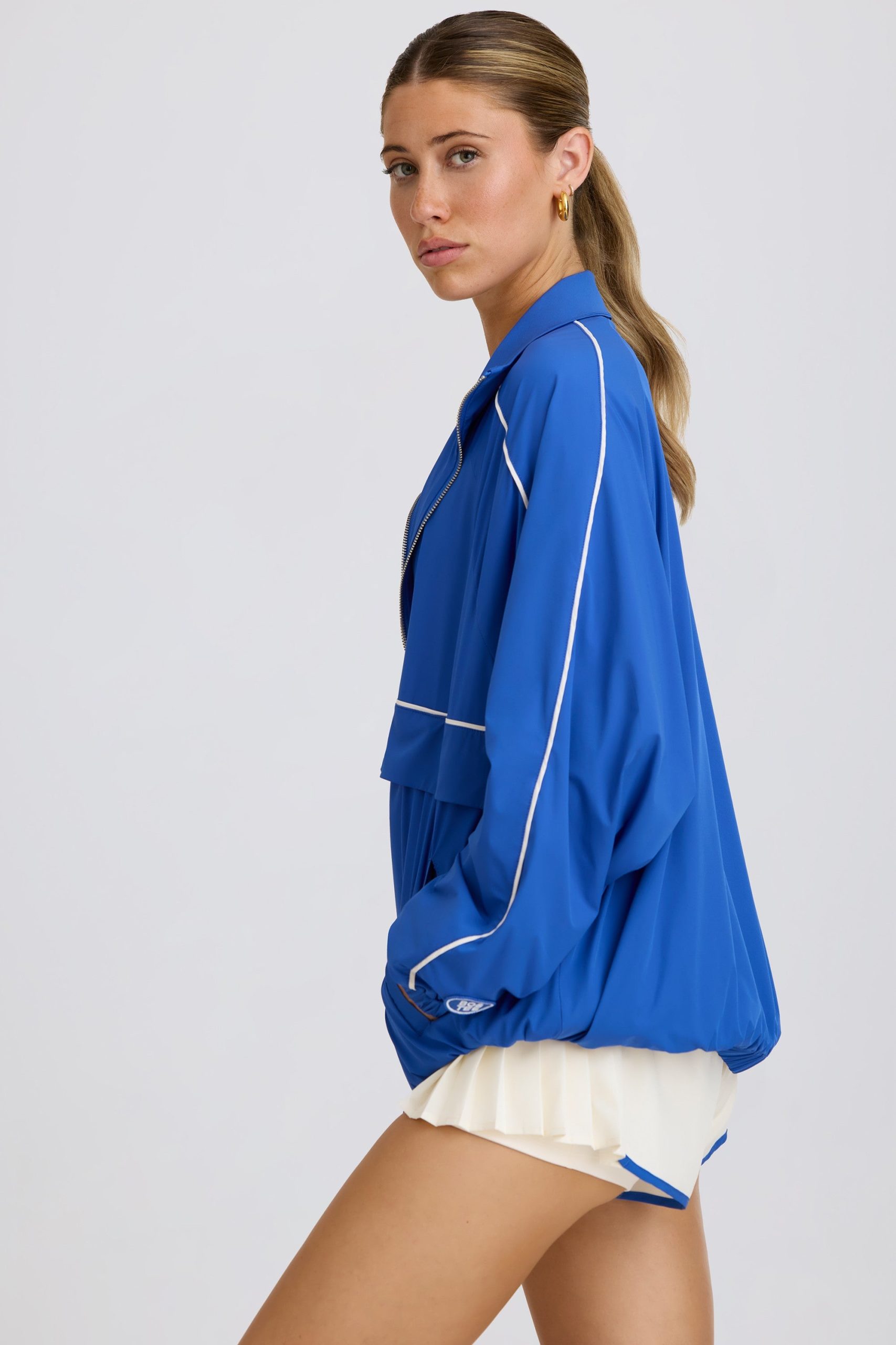 Oversized Track Jacket in Cobalt - Image 3