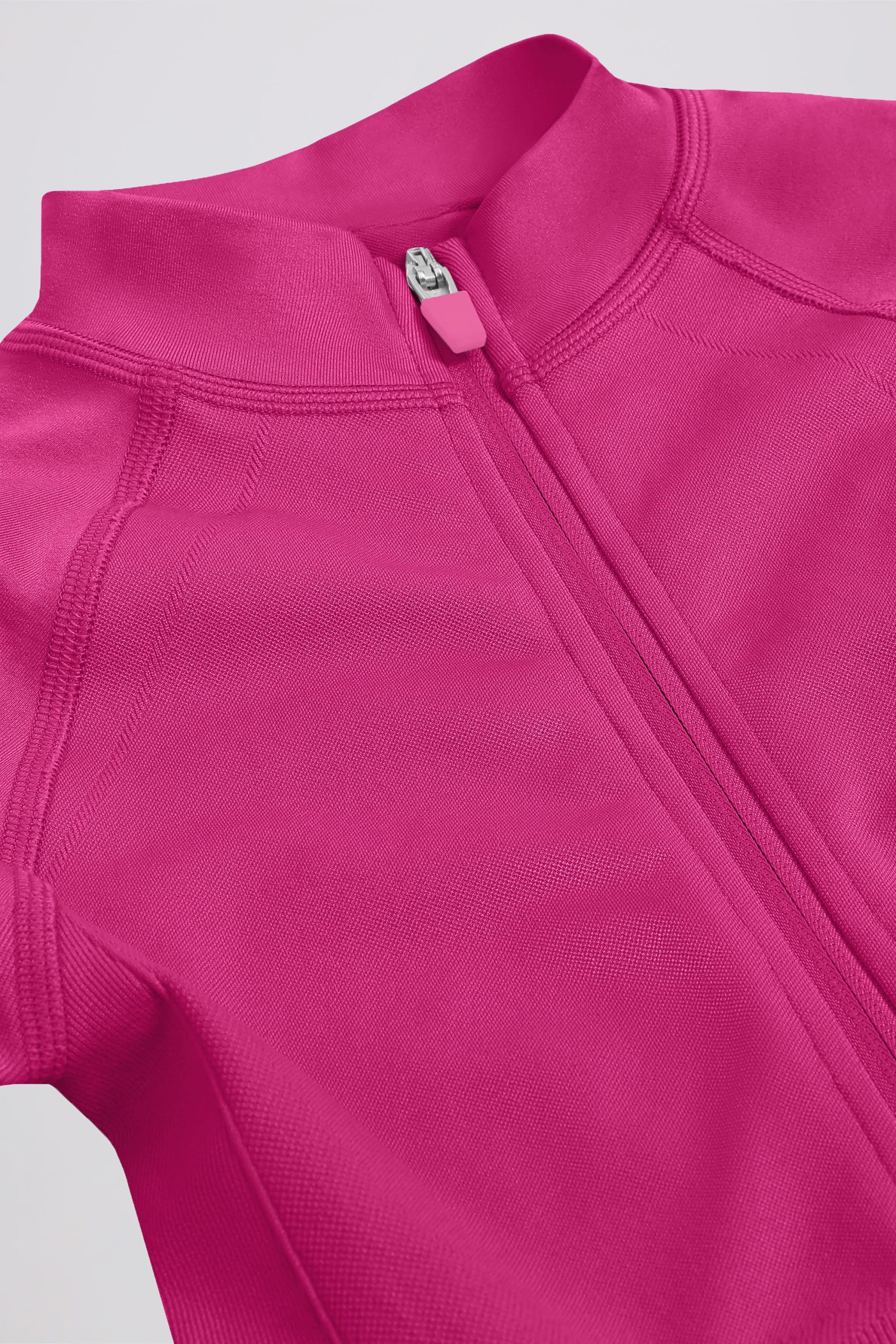 Define Luxe Zip-Up Jacket in Berry - Image 9