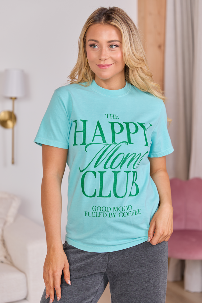 Happy Moms Club Mint Blue Graphic Tee - Image 4