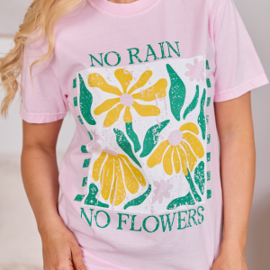 No Rain No Flowers Light Pink Graphic Tee