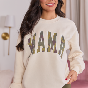Mama Camo Cream Graphic Sweatshirt