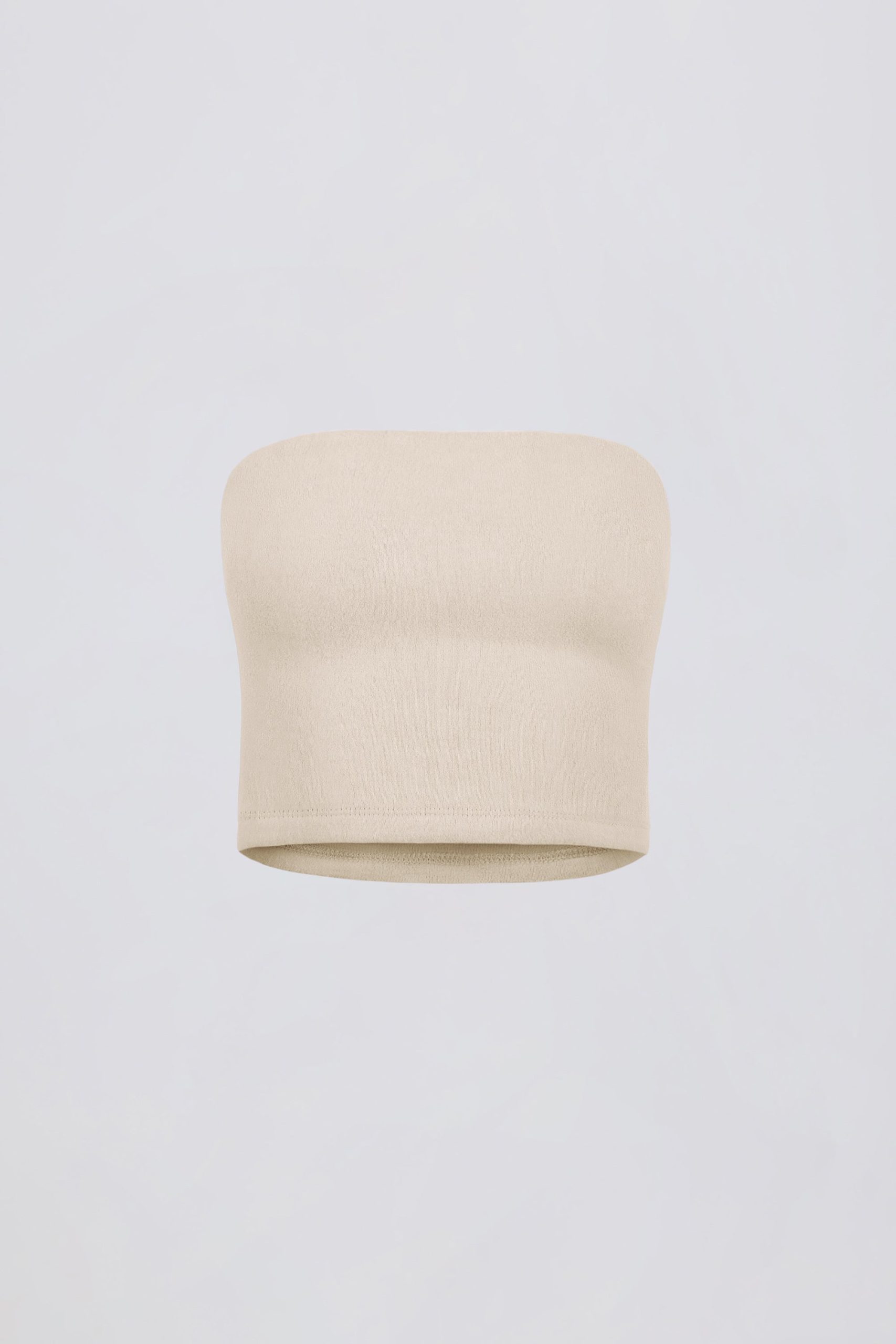 Brushed Jersey Bandeau Top in Ecru - Image 2