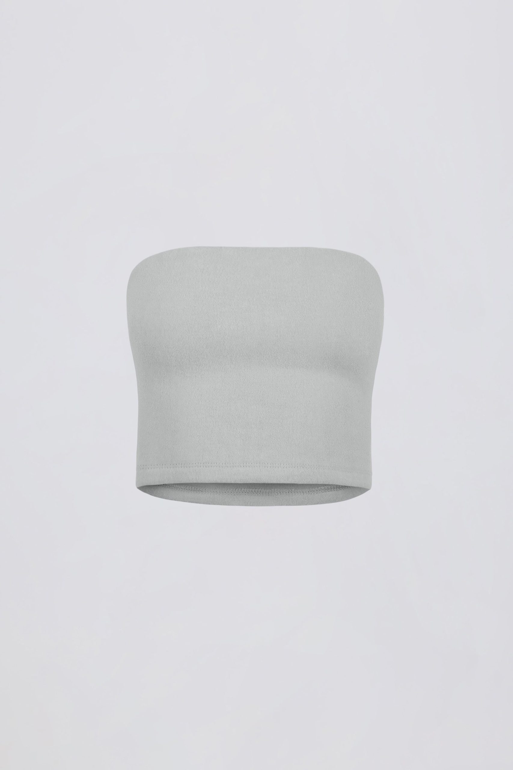 Brushed Jersey Bandeau Top in Fog Grey - Image 2