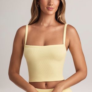 Modal Square-Neck Camisole Top in Lemon Sherbet