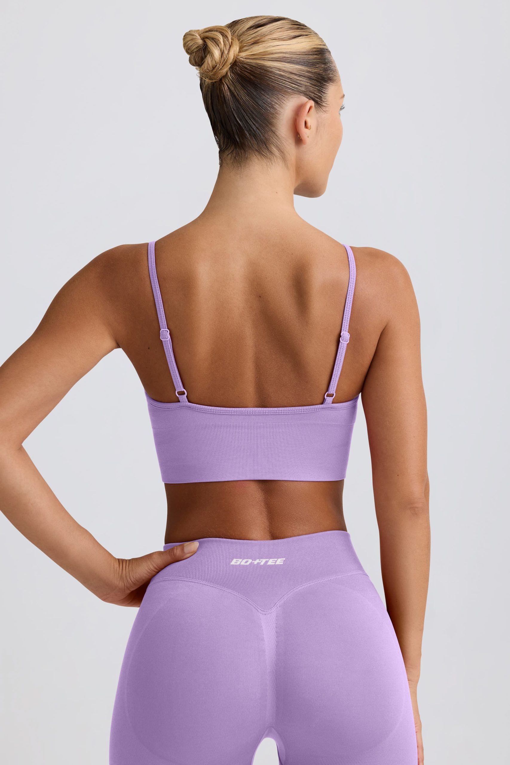 Define Luxe V-Neck Sports Bra in Lilac - Image 2