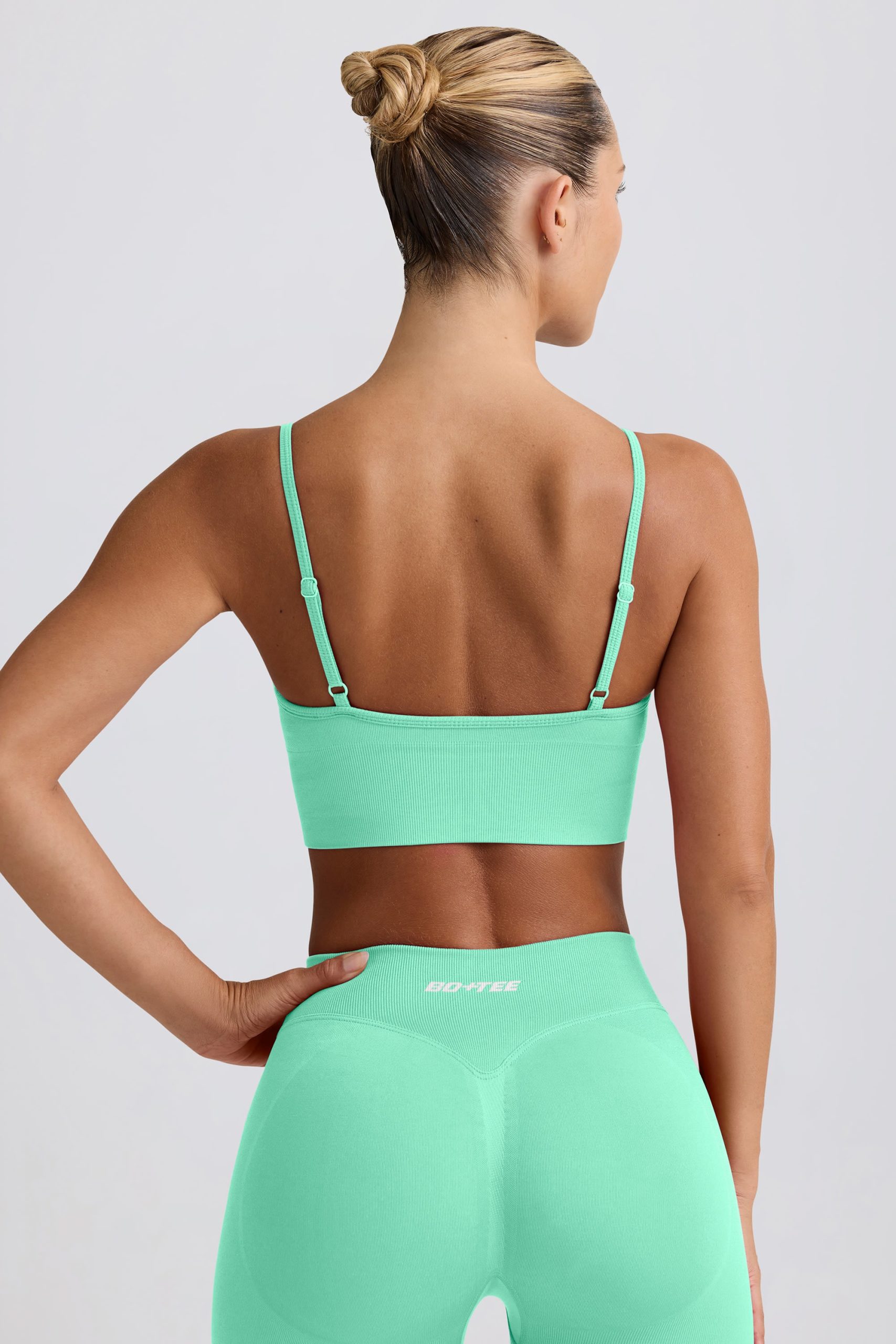 Define Luxe V-Neck Sports Bra in Mint - Image 2