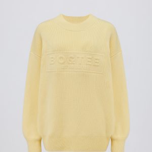 Ribbed Knit Oversized Jumper in Lemon
