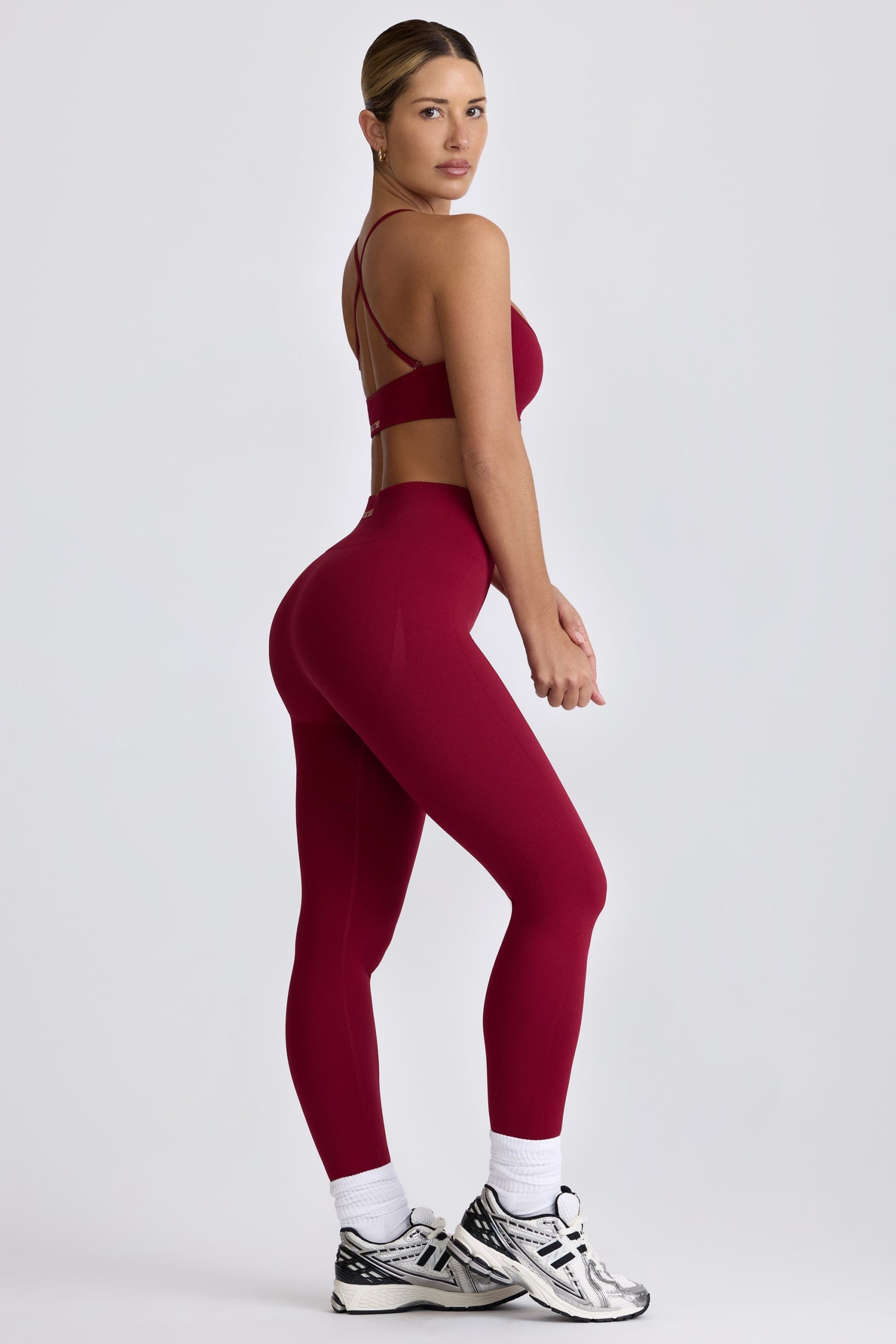 Super Sculpt Seamless Leggings in Burgundy - Image 4