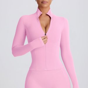 Soft Active Zip-Up Jacket in Baby Pink