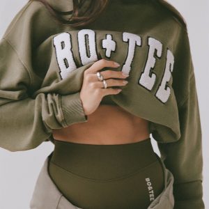 Soft Cotton Jersey Acid Wash Oversized Hoodie in Dark Green