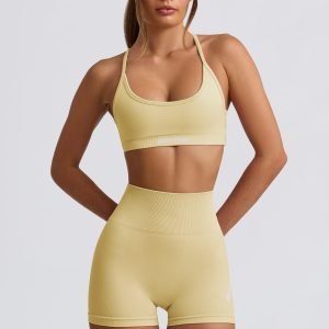 Super Sculpt Seamless Mini Shorts in Butter Yellow