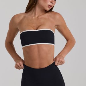 Soft Active Bandeau Sports Bra in Black