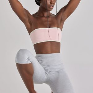 Soft Active Bandeau Sports Bra in Blush Marl