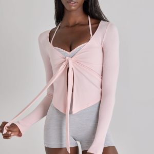 Modal Tie-Front Top in Blush